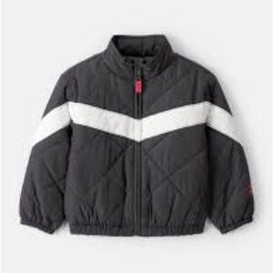 Old Navy Toddler Girls Black and White Color Block Puffer Jacket size 3T